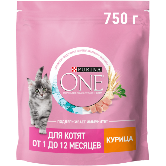 Корм сухой Purina One для котят с курицей и цельными злаками 750 г