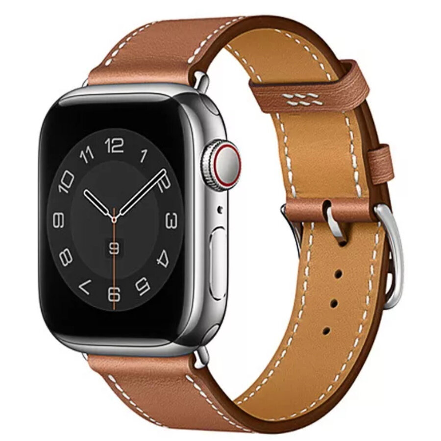 Ремешок из натуральной кожи для Apple Watch 38/40/41 (1-10/SE), WiWU Attelage Geniune Leather, Коричневый