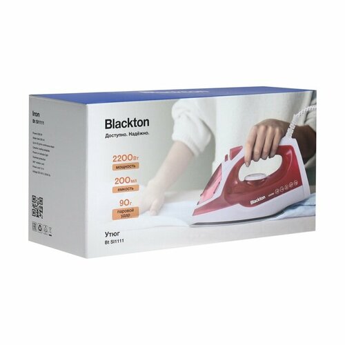 Утюг Blackton Bt SI1111 2200 Вт керамческая подошва 20 гмин 200 мл бело-красный 241100₽