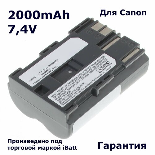 Аккумуляторная батарея iBatt iB-A1-F101 2000mAh для камер Canon EOS аккумулятор для canon bp 508 bp 511 bp 511a серый 1500mah