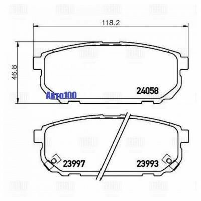 Колодки тормозные KIA SORENTO (JC) 2.4-3.5 02- задние