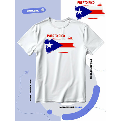 Футболка SMAIL-P флаг Пуэрто-Рико, размер 4XS, белый