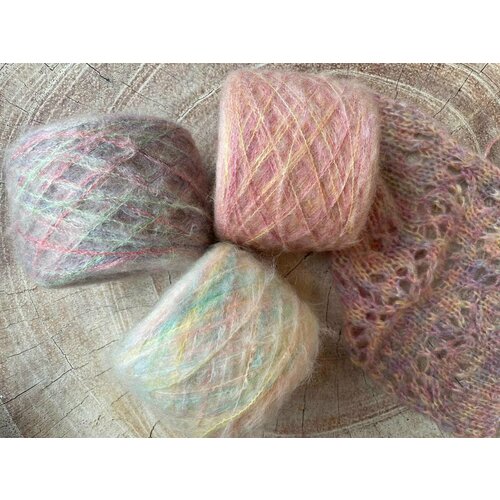 Пряжа Мохер Италия (набор 3 мотка по 100гр) для свитера-паутинки 