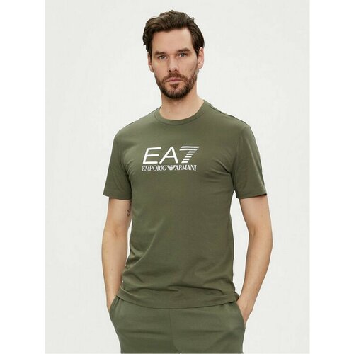 Футболка EA7, размер L [INT], зеленый футболка ea7 хлопок принт надписи размер l зеленый