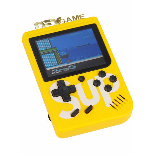 портативная игровая приставка sup plus джойстик игровая ретро консоль с джойстиком желтая Приставка игровая портативная, консоль GameBox SUP 8bit желтая