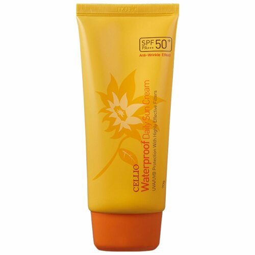 Cellio Водостойкий солнцезащитный крем для чувствительной кожи waterproof daily sun cream SPF50+ 70 мл.