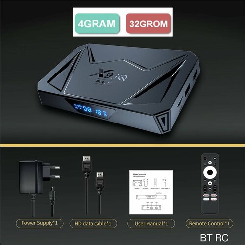 X96q Pro Plus ТВ-приставка Android 14 4G 32G Европейская 3825₽
