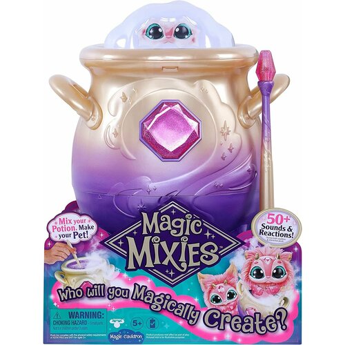 фото Игровой набор magic mixies волшебный запотевающий котел 20 см плюшевая игрушка, розовый