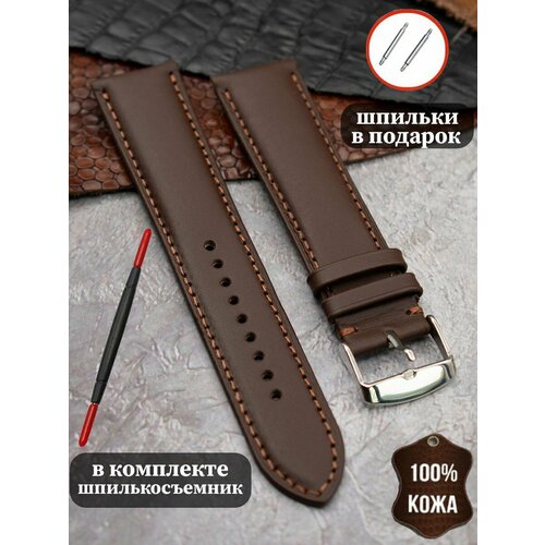 Ремешок WEST BRIDGE, фактура матовая, гладкая, диаметр шпильки 1.55 мм, размер 20мм, черный гладкий