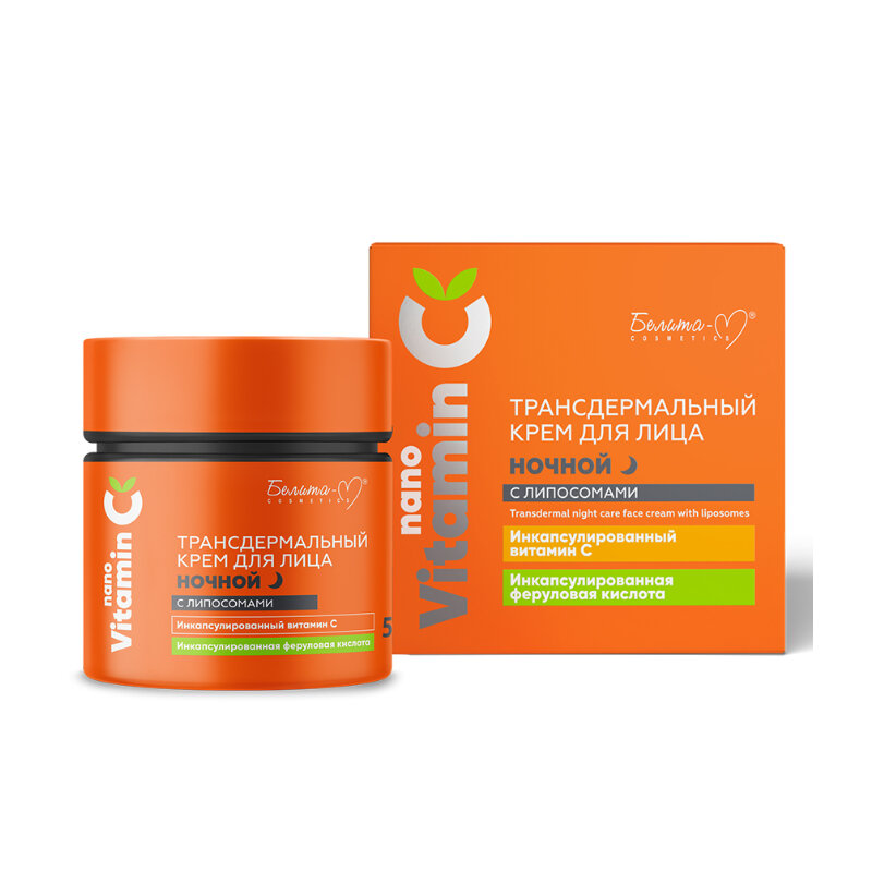 Белита-м трансдермальный крем для лица ночной с липосомами серии nanovitamin c 50 г
