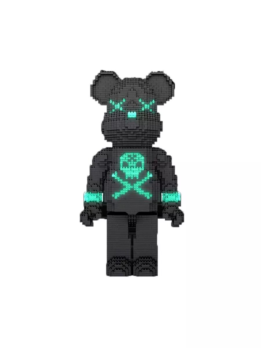 Конструктор Bear Blocks из блоков светящийся Мишка черный — фото 1