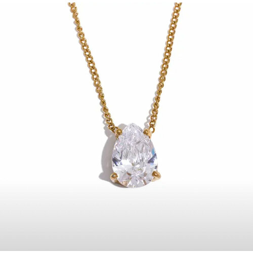 Колье SJW, циркон, золотистый