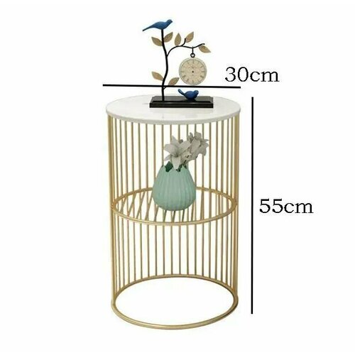 фото Столик журнальный yb0015-003, металлический, белый, для гостиной
