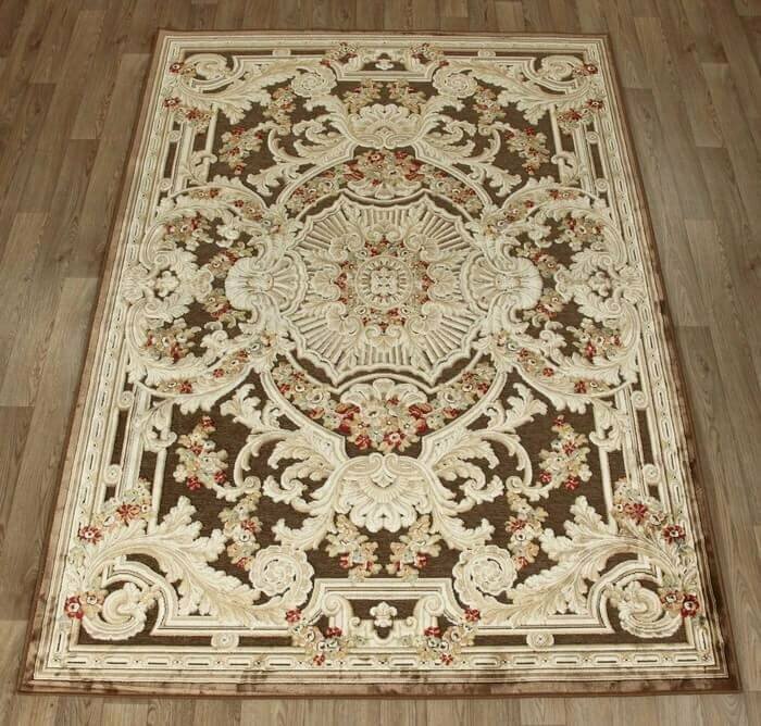 Ковер бельгийский на пол 100х140 см бежевый классический ворс 6 мм 128264 Kover-Russia