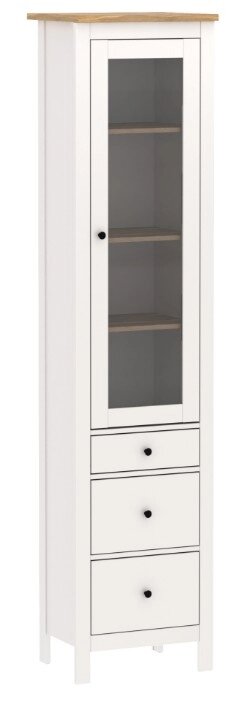 Сага шкаф с витриной 50 белый/ясень
