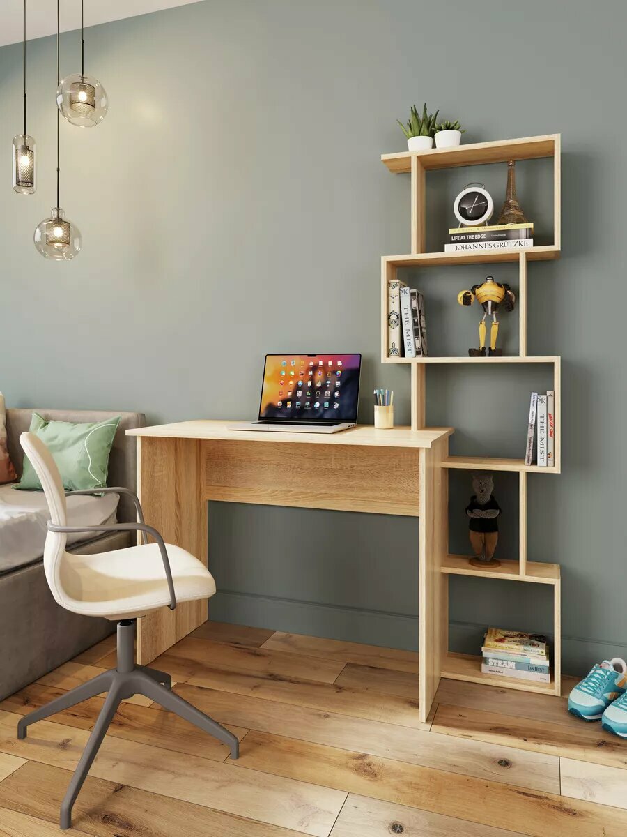 Письменный стол Martin, белый глянец, универсальный , 120х45х162 см