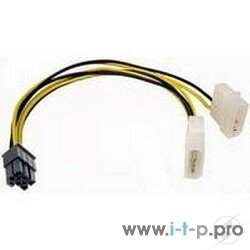 Кабель Gembird Разветвитель питания, 2xMolex->PCI-E 6pin, для подкл. в/к к б/п CC-PSU-6 — фото 1