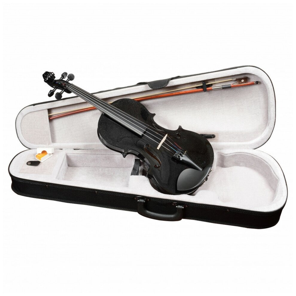 Скрипка 1/2 ANTONIO LAVAZZA VL-20 BK комплект - кейс, смычок, канифоль, цвет - чёрный металлик