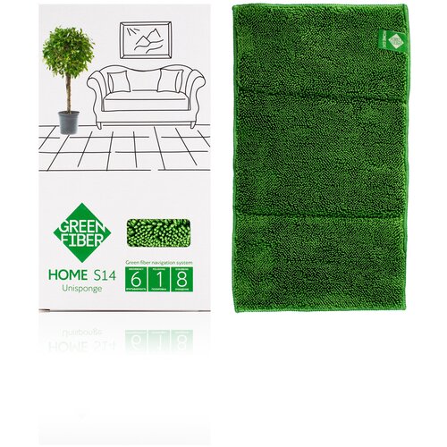 Спонж Твист HOME S14, зеленый GREEN FIBER Размеры: 30 х 16 см. Для уборки любых поверхностей