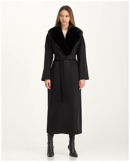 Пальто  Heresis демисезонное, шерсть, силуэт свободный, средней длины, размер 50, черный