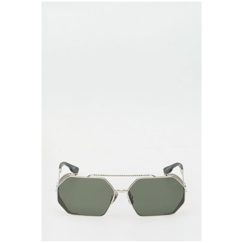 Солнцезащитные очки PHILIPPE V, шестиугольные, оправа: металл, с защитой от УФ, поляризационные, зеленый