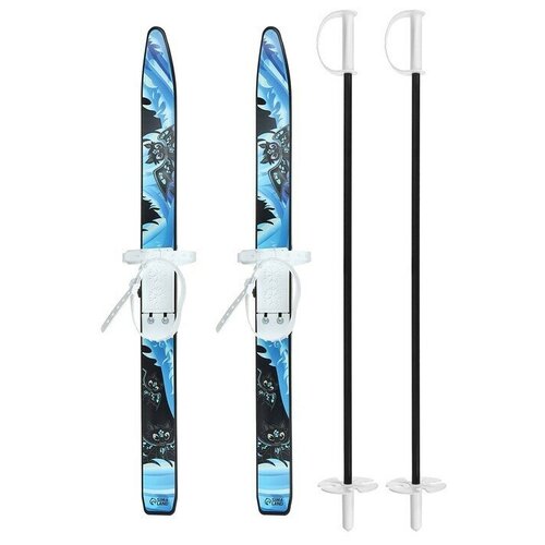 фото Лыжи детские "пыжики дракоша" с палками, 75/75 см snow cat