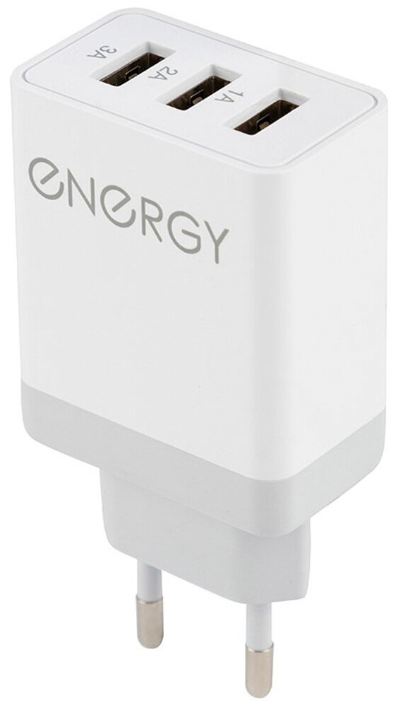 Сетевое зарядное устройство ENERGY ET-24 3 USB Q3.0 разъёма цвет - белый 100294 1306555