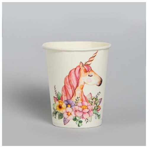 фото Стакан бумажный «прекрасный единорог», набор 6 шт., 220 мл страна карнавалия