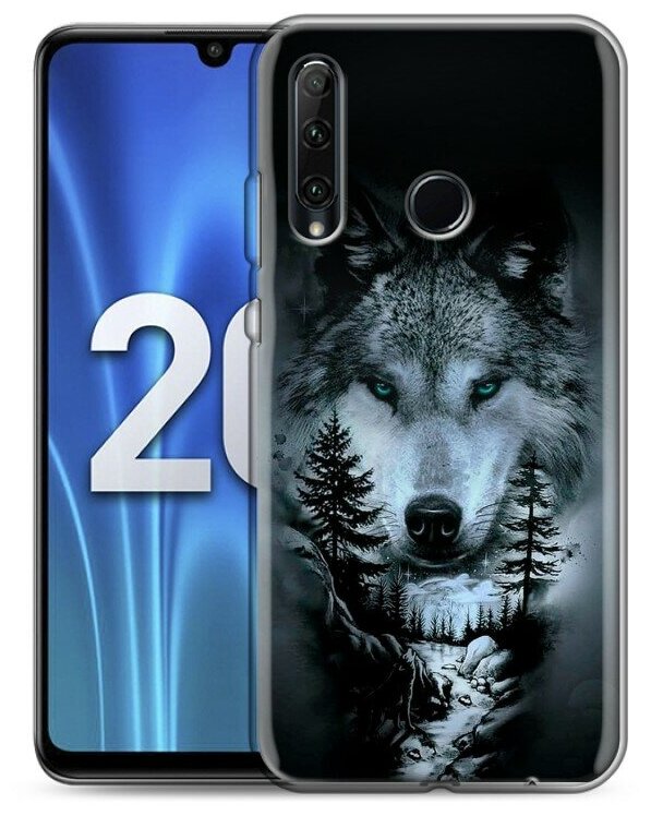Дизайнерский силиконовый чехол для Хуавей Р30 лайт / Huawei P30 lite Лесной волк