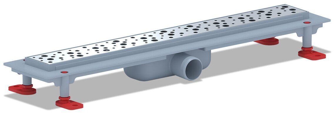 Трап линейный пласт. 550*62 вып.40мм, стальн. нерж решетка глянец "Бриз" АНИ пласт TL1355G - фотография № 1