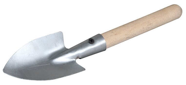Совок (лопатка) посадочный садовый из оцинкованной стали с деревянной ручкой, 12 см - фотография № 2