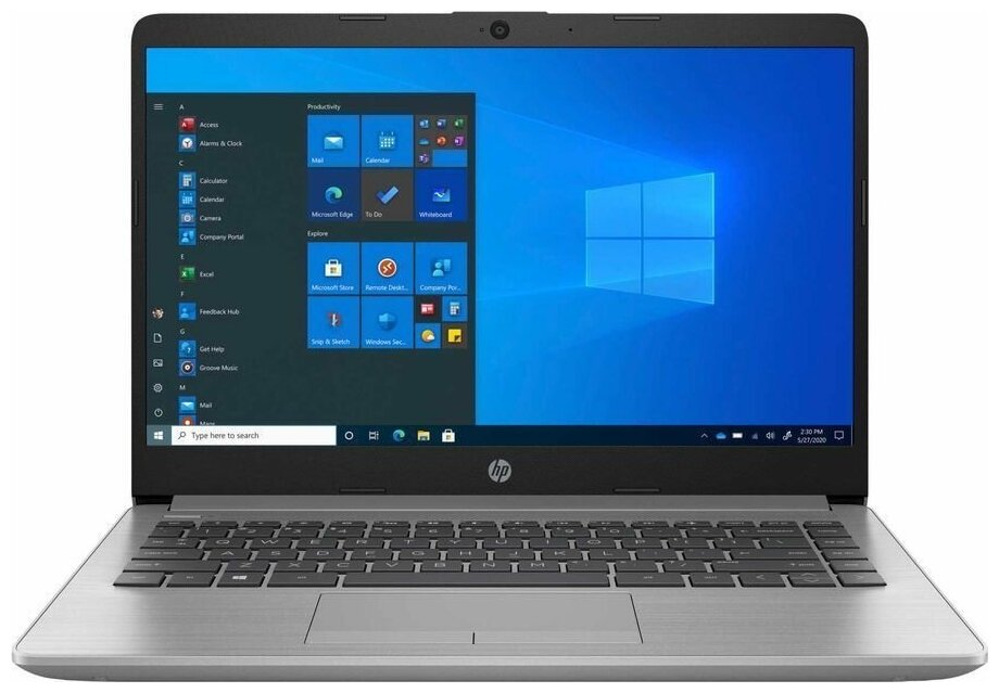 Ноутбук HP 245 G8 14 IPS AMD Ryzen 5 5500U 21ГГц 8ГБ 256ГБ SSD AMD Radeon Windows 10 Professional 43W69EA серебристый