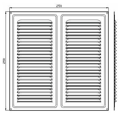 Решетка вентиляционная Трибатрон Полимер хром 250x250 мм - фото №3