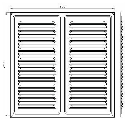 Решетка вентиляционная металлическая 250х250 бронзовый металлик