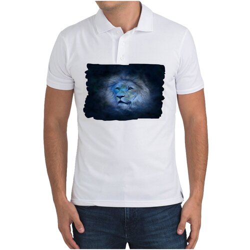 Рубашка- поло CoolPodarok Знаки зодиака Лев Созвездия Звёзды