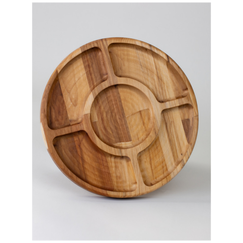 Менажница деревянная круглая 5 отделений/ Менажница для сервировки / из натурального дерева