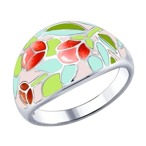 фото Кольцо 94012266 sokolov из серебра 925 пробы с цветной эмалью