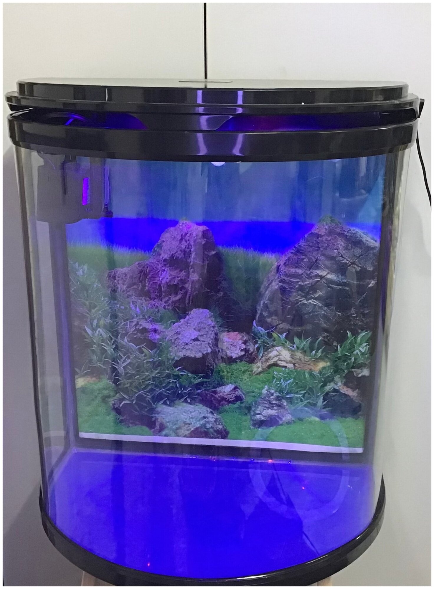 Аквариумы 90 литров, черный Q3-R500, аквариумный комплекс для рыб с оборудованием, настольный аквариум, фильтр, освещение, аквариумы для дома и офиса - фотография № 3