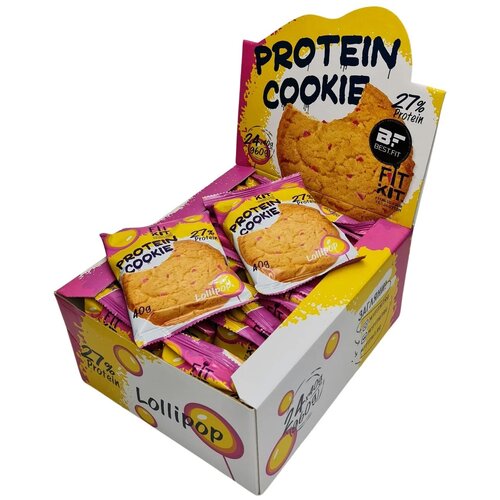 Протеиновый батончик FITKIT Protein Cookie, 40 г, леденец