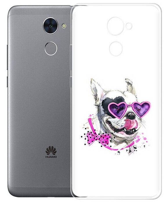 Чехол задняя-панель-накладка-бампер MyPads акварельный пёс для Huawei Enjoy 7 Plus/Y7 Prime противоударный
