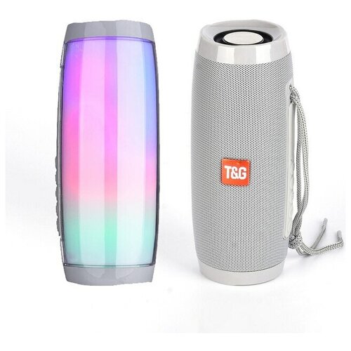 Беспроводная Bluetooth колонка TG-157 Портативная колонка с LED подсветкой серый 108900₽