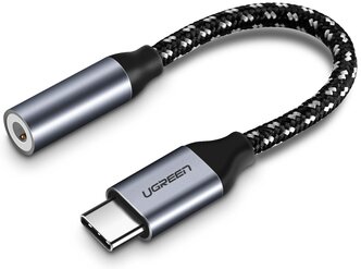 Ugreen AV142 USB Type C to 3.5mm Female Cable. grey переходник type-c to 3.5mm jack