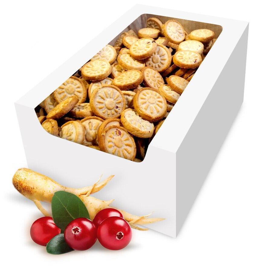 Vitok Полезное печенье без сахара с брусникой и женьшенем, натуральное, 2 кг - фотография № 1