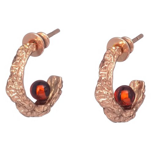 Серьги Amberprofi, серебро, 925 проба, золочение, янтарь amberholl яркое кольцо из золочённого серебра с коньячным янтарём ноктюрн