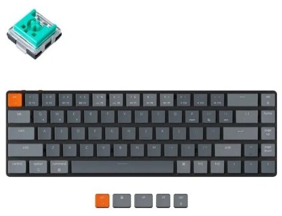 Беспроводная механическая ультратонкая клавиатура Keychron K7 русская раскладка 68 клавиши RGB подсветка Mint Switch