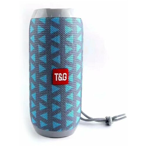 Беспроводная портативная Bluetooth колонка TG-117 серо-голубая 77500₽