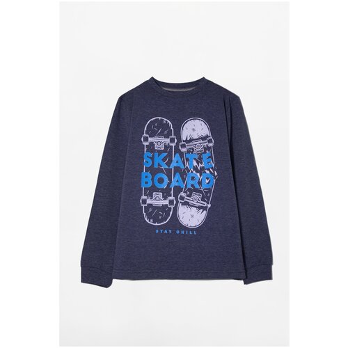 фото Лонгслив lokki, размер 34/134, синий, белый