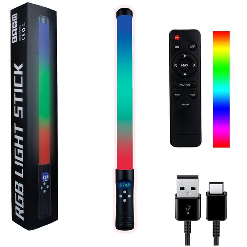 светодиодная палка лампа RGB light stick / Разноцветная палка для тик тока на аккумуляторе