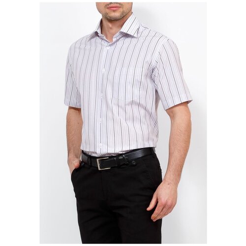 фото Рубашка мужская короткий рукав casino c731/0/4782/z, полуприталенный силуэт / regular fit, цвет сиреневый, рост 174-184, размер ворота 40