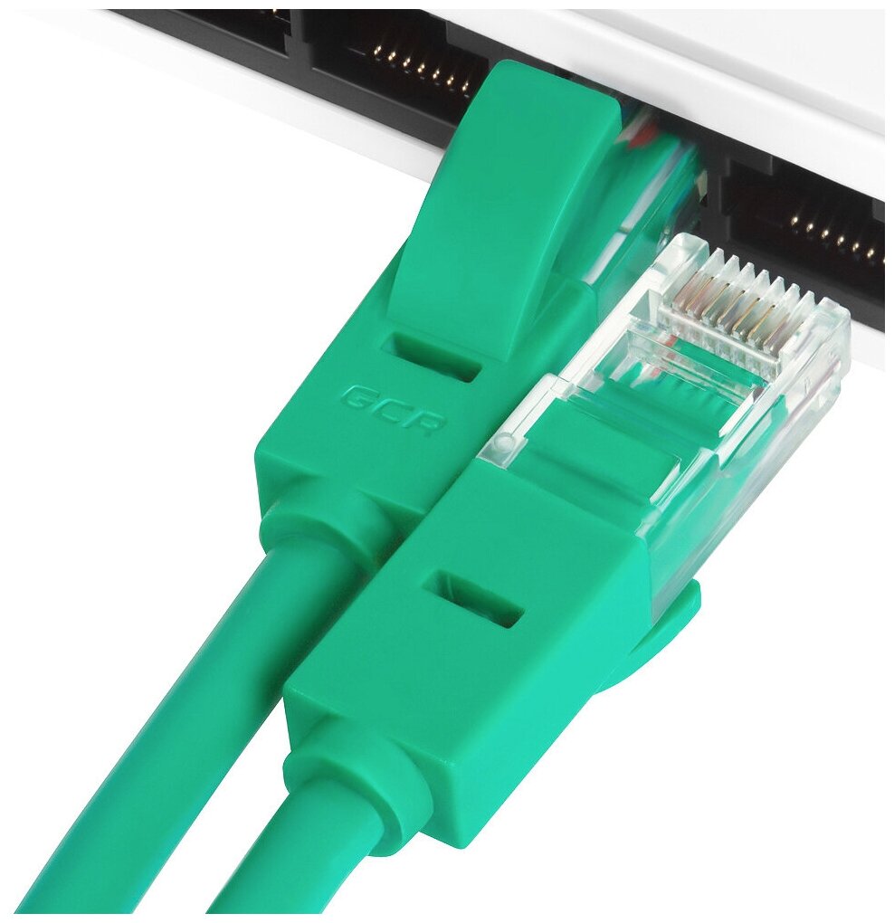 Кабель GCR RJ45-RJ45 0,5м M-M Green GCR-LNC05-0.5m Green Connection - фото №3